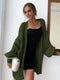 Fashion Striped Thermal Openwork Cardigan