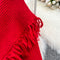 Thermal Loose-fit Fringed Cape Shawl