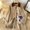 Color Blocking Lapeled Casual Coat