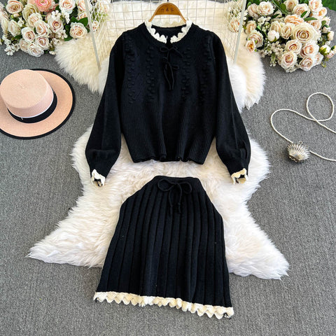 Sweetie Sweater&Pleated Skirt 2Pcs