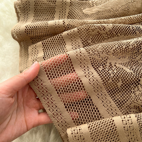 Hollowed Embroidered Mesh Half-body Skirt