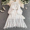 Hollow Embroidery Dress&Slip Dress 2Pcs