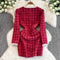 High-end Plaid Tweed Patchwork Dress