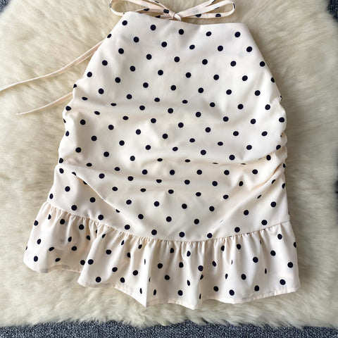 Knotted Top&Skirt Polka Dot 2Pcs