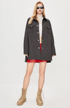 Korean Style Lapeled Tweed Trench Coat