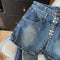 Faux Two-pieces Retro Blue Jeans