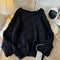 Slant Fringed Loose-fit Sweater