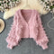 Niche Design V-neck Pilling Cardigan