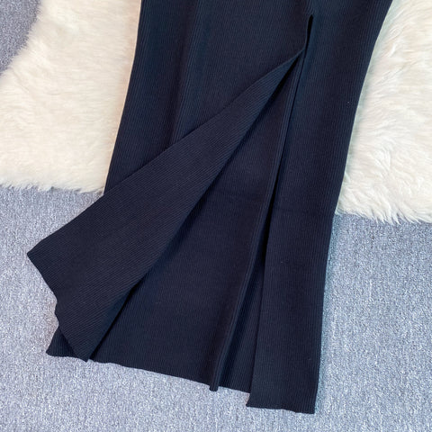 High-end Sweater&Split Skirt 2Pcs