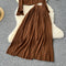 Cardigan&Pleated Skirt Knitted 2Pcs