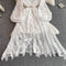 Hollow Embroidery Dress&Slip Dress 2Pcs