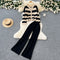 Striped Cardigan&Trousers Knitted 2Pcs