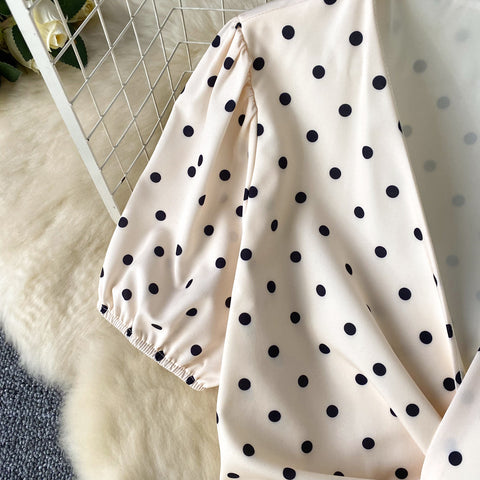 Knotted Top&Skirt Polka Dot 2Pcs
