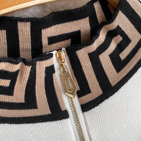 Zipped Cardigan&Trousers Jacquard 2Pcs