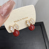 Zirconia Bow Fall Winter Earrings