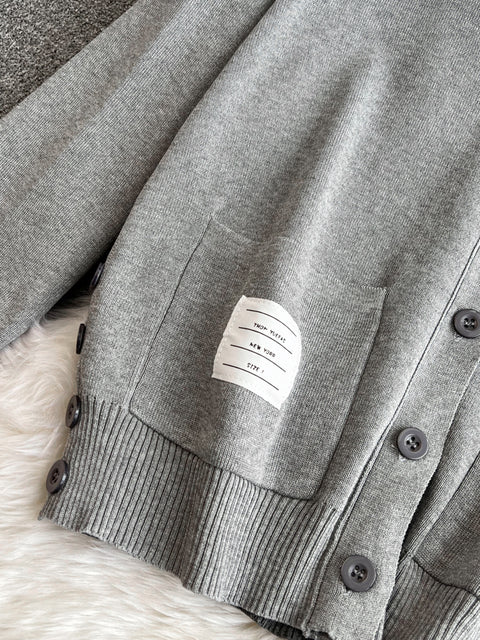 V-neck Cardigan&Drawstring Trousers 2Pcs