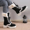 Suede Lace-up Mid-Calf Snow Boots