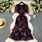 French Style V-neck Floral Fishtail Dress