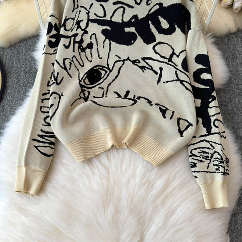 Printed Sweatshirt&Skirt Thermal 2Pcs