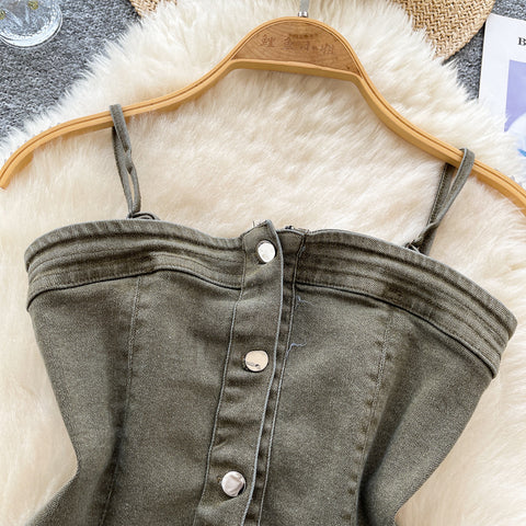Korean Style Niche Denim Camisole