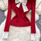 High-end Lace Bow Bottoming Knitwear