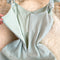 Ruffled Sleeve Single-breasted Slip Dress