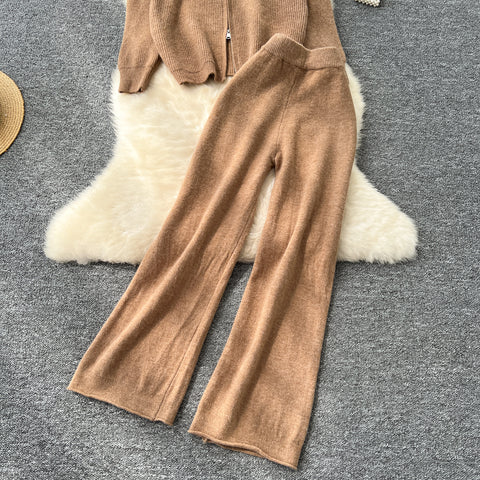 Knitted Hoodie&Trousers Casual 2Pcs
