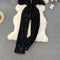 Furry Neckline Sequined Black Jumpsuits