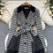 Houndstooth Mesh Patchwork Coat Dress