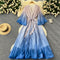 Delicate Gradient Color V-neck Dress