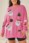 Sequined Christmas Element Patched Sweater