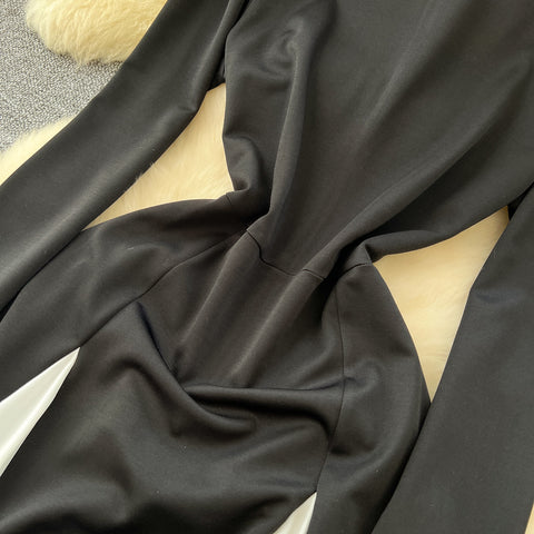 Black&White Patchwork Elegant Dress