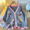 Loose-fit Cartoon Embroidered Cardigan