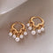 Korean Simple Cloud Tassel Pearl Earrings