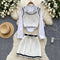 Knitted Vest&Shirt&Skirt Uniform 3Pcs