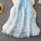 Rhinestone Studded Layered Mesh Slip Dress