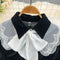 Lace Bow-tie Black Velvet Dress