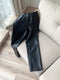 Chic Draped Straight PU Pants