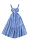 Mori Blue&White Striped Slip Dress