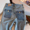 Vintage Stretchy Wide-leg Cotton Jeans