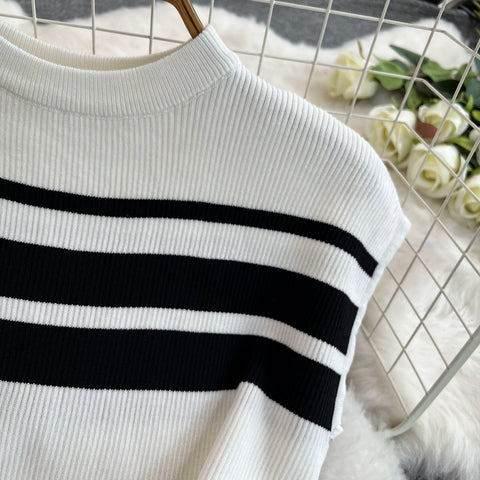 Sleeveless Knitwear&Wide-leg Trousers 2Pcs