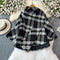 Plaid Black&White Tweed Cape Coat