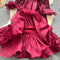 High-end Sequined Ruffled Hem Dress