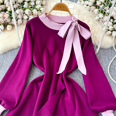 Bow-tie Knitwear&Trousers Knitted 2Pcs