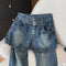 Faux Two-pieces Retro Blue Jeans