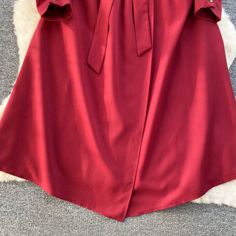 Premium Double-breasted Suit Collar Dress