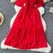French Style Lace-up Chiffon Dress