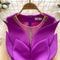 Niche 3D Ruffled Purple Dress