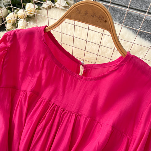 Lace-up Top & Draped Skirt 2Pcs