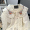 Vintage Doll Collar Embroidered Shirt